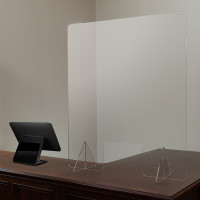 Flash Furniture BR-ASLF-3240-GG Acrylic Free-Standing Register Shield / Sneeze Guard, 32